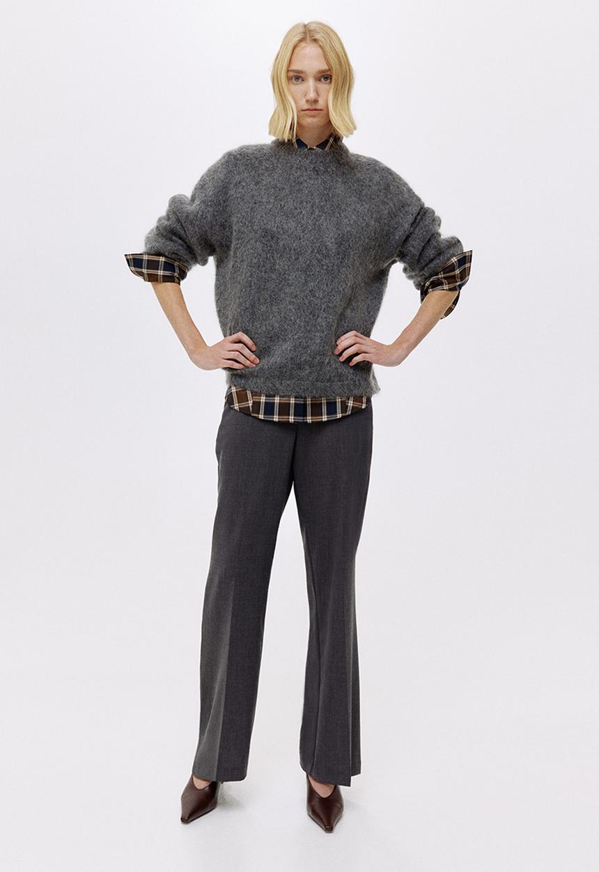 H&M - Straight crease-leg trousers - dark grey