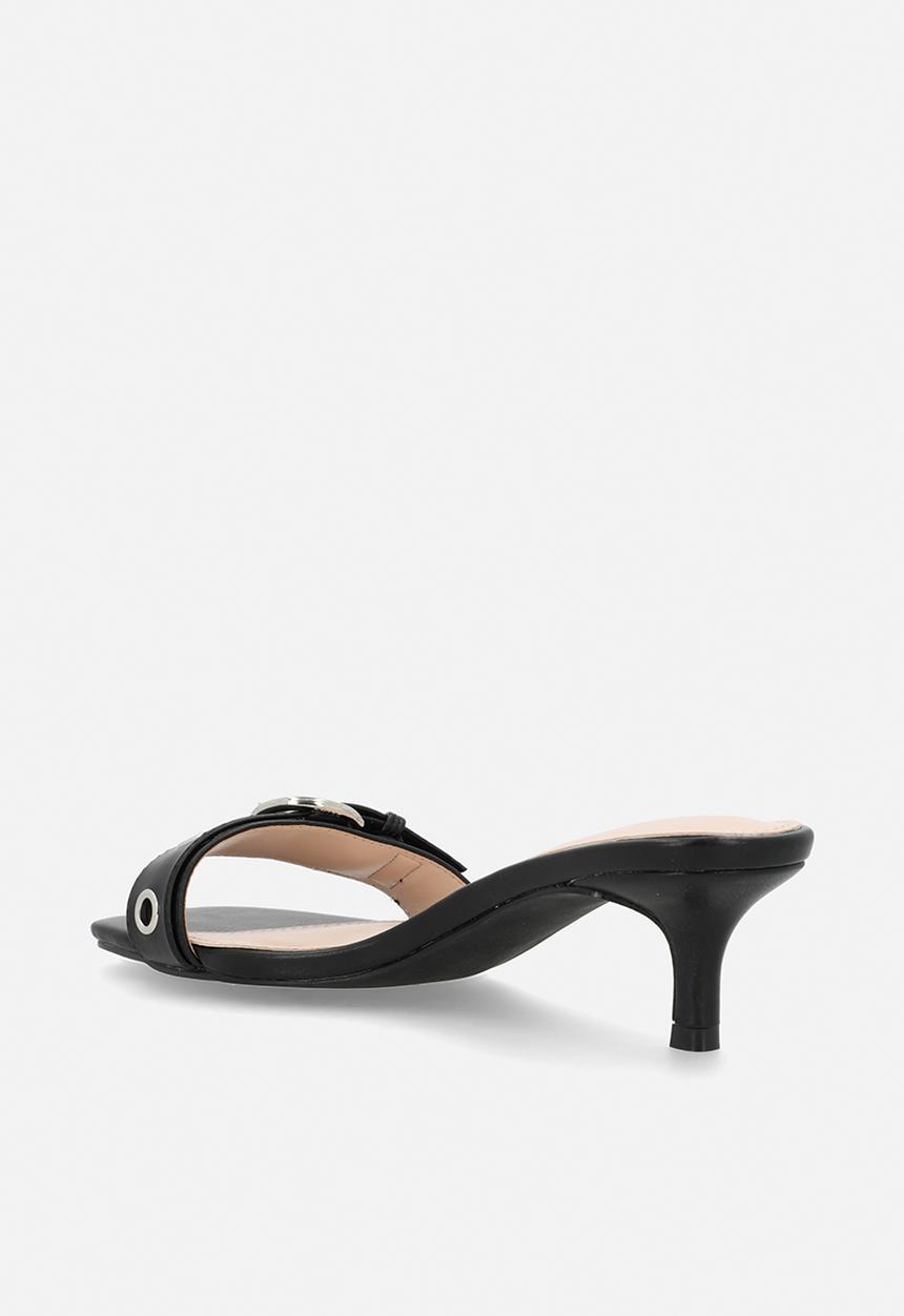 Raid London - Celina open toe stiletto heel mule - black 