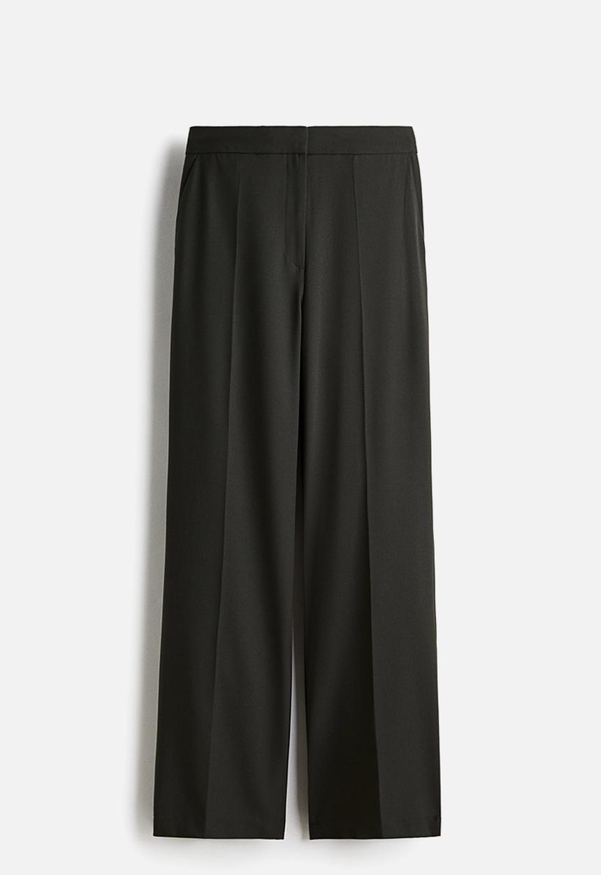H&M - Straight crease-leg trousers - dark green