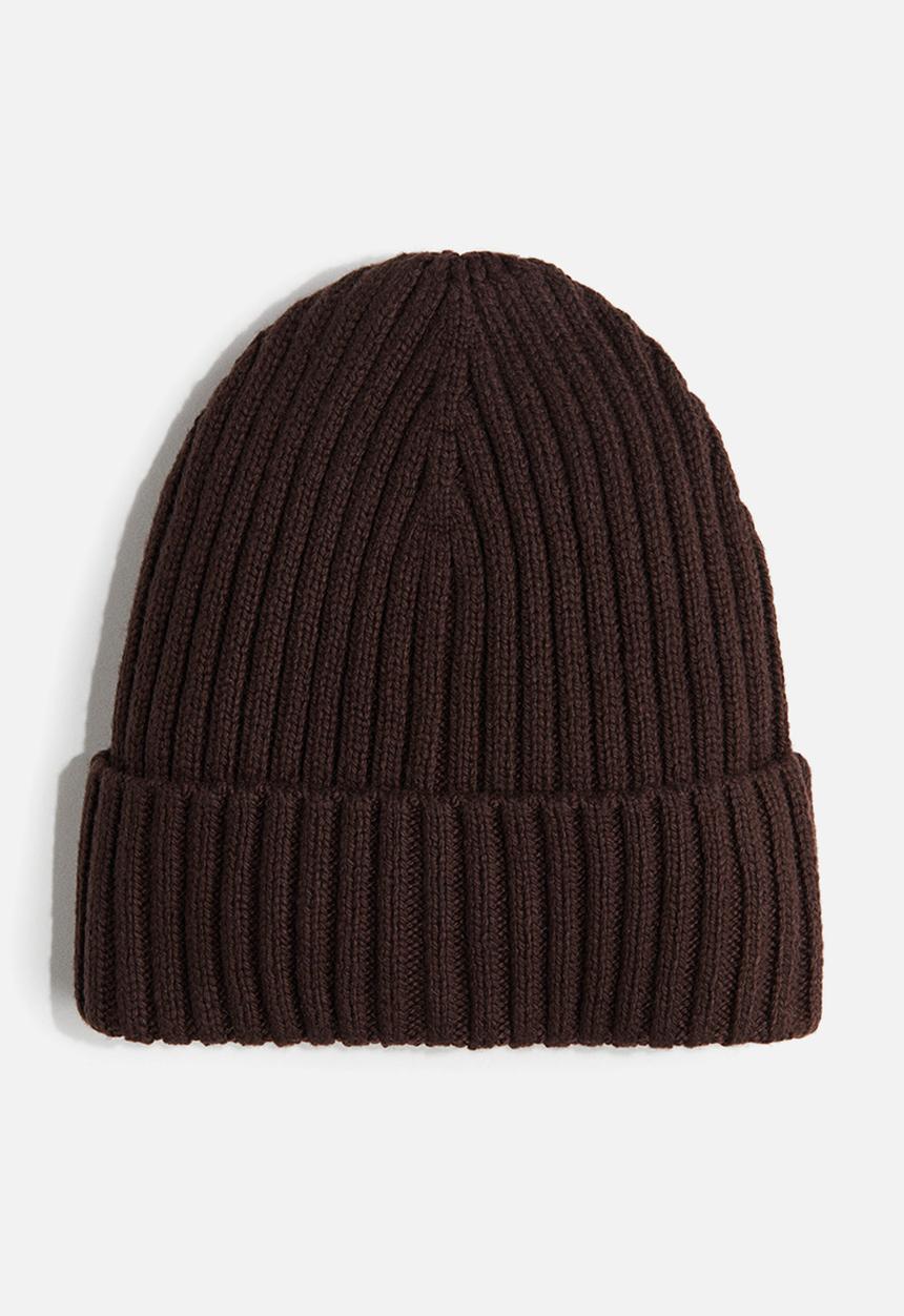 H&M - Rib-knit beanie - brown