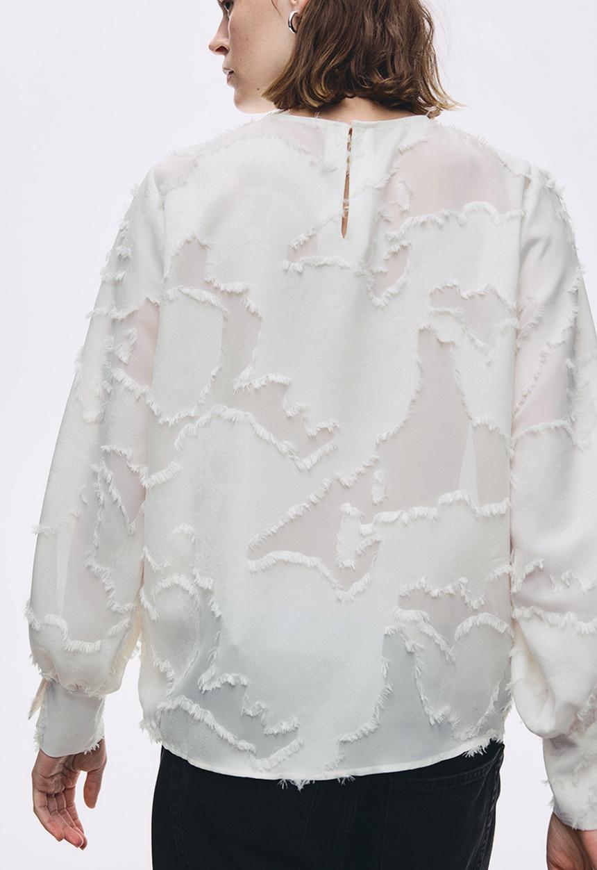H&M - Jacquard-weave blouse - white