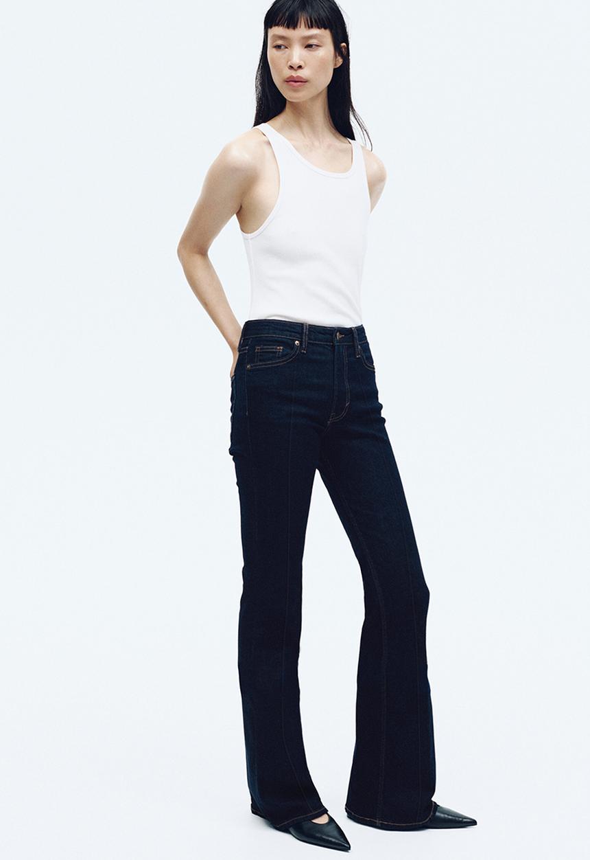 H&M - Flared high jeans - dark denim blue