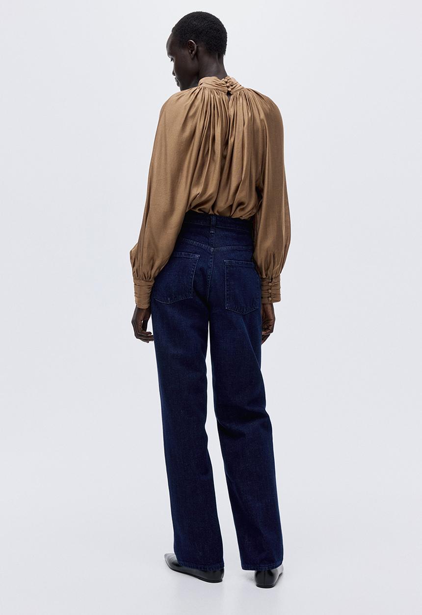 H&M - Straight high jeans - dark denim blue