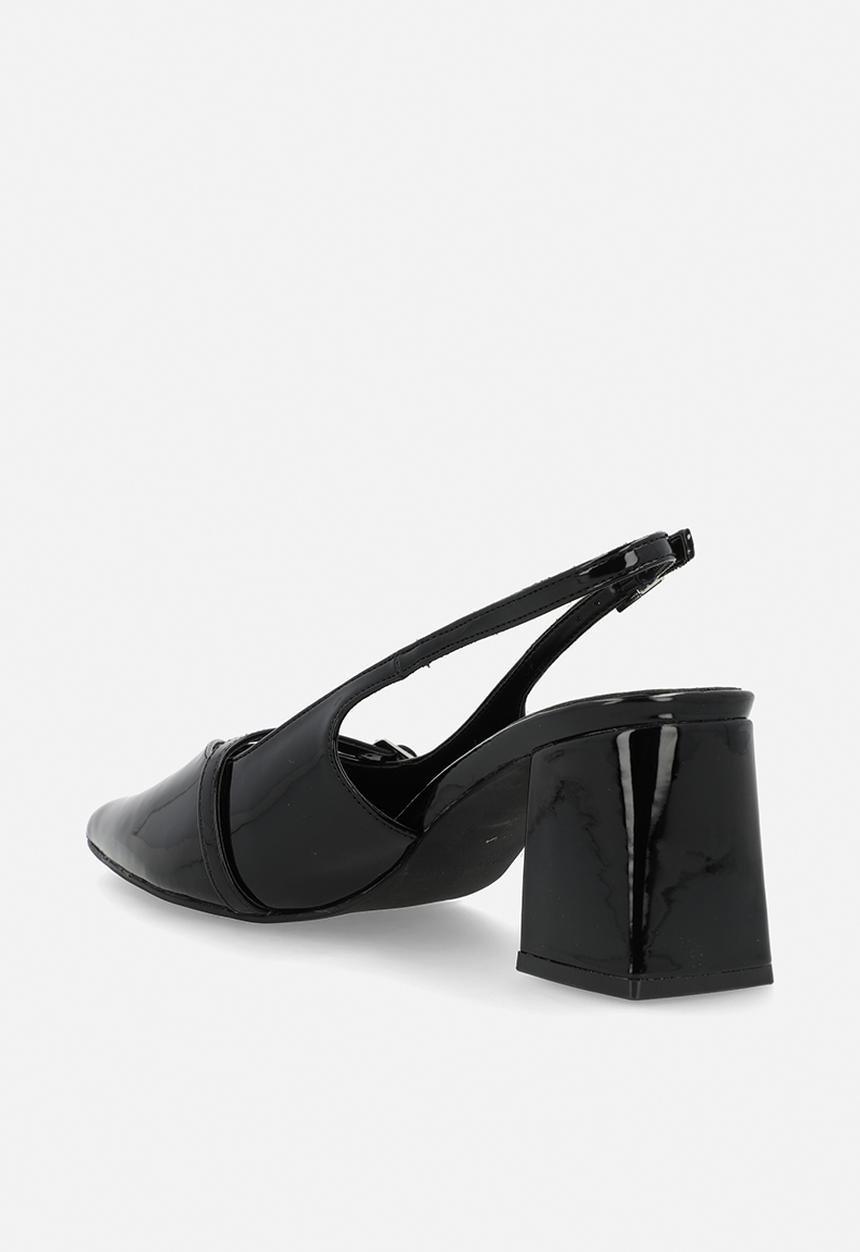 Raid London - Leelie closed toe square heel slingback - black 