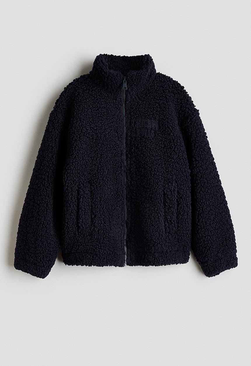H&M - Appliqu?d teddy jacket - navy blue/chicago bulls