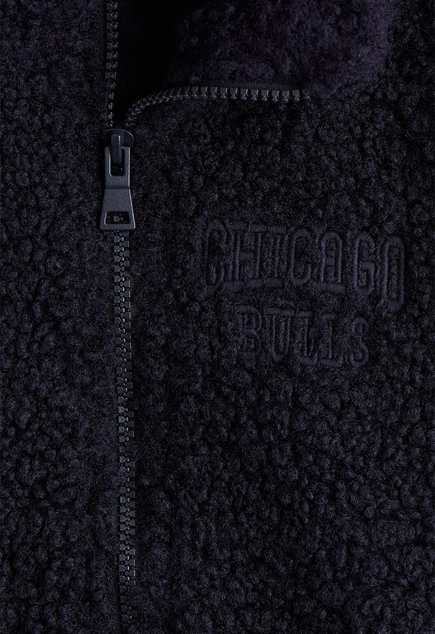 H&M - Appliqu?d teddy jacket - navy blue/chicago bulls
