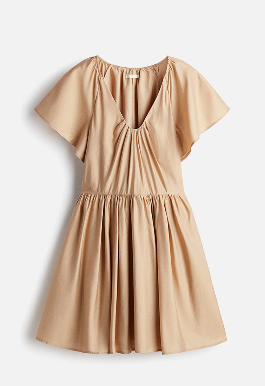 H&M - Flared-skirt dress - beige