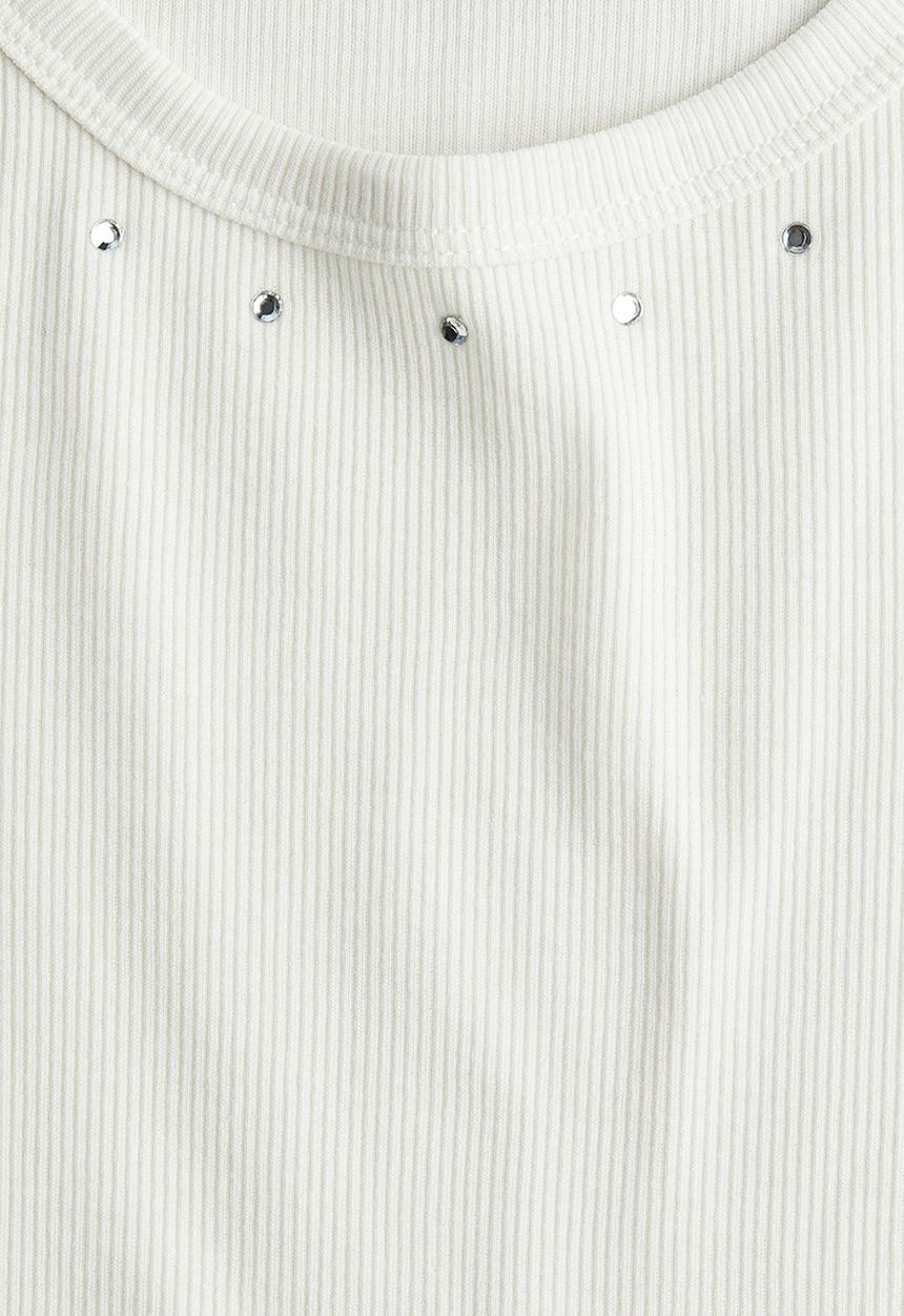 H&M - Embellished cotton top - white