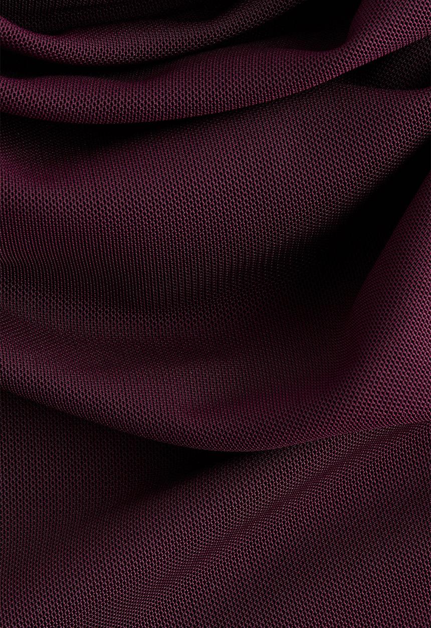 H&M - One-shoulder mesh top - dark plum purple