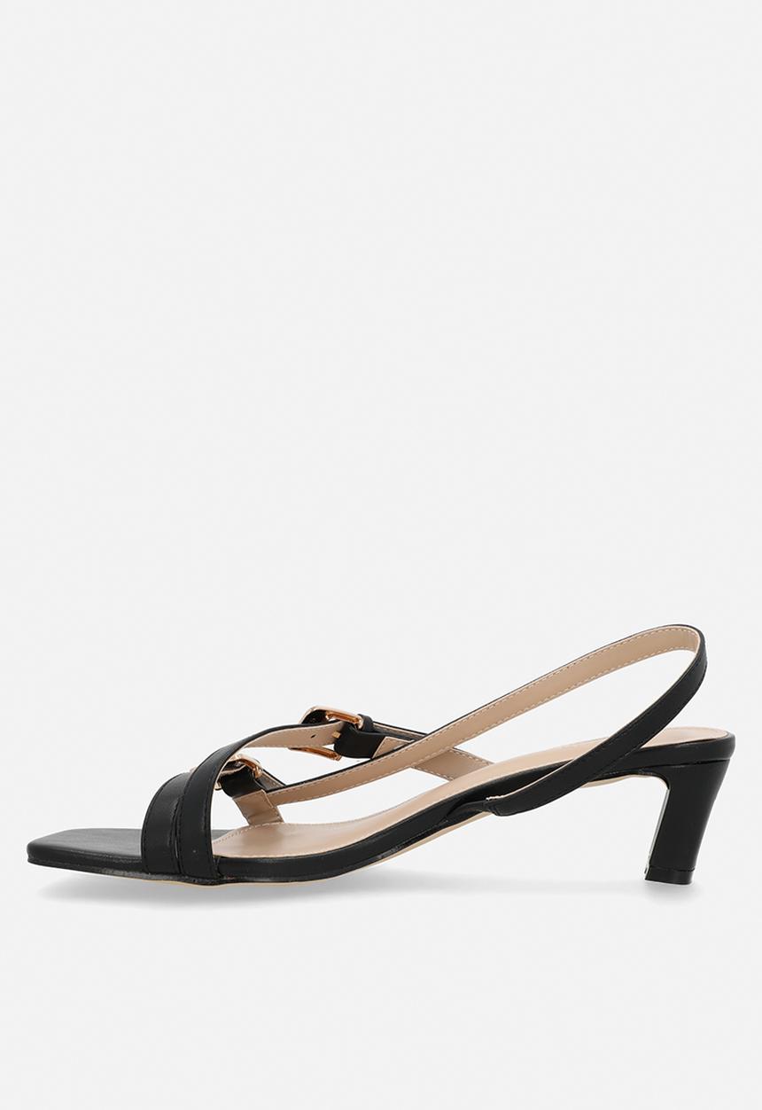 Raid London - Darby open toe square heel slingback - black 