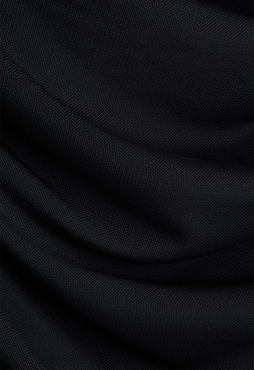 H&M - One-shoulder mesh top - black