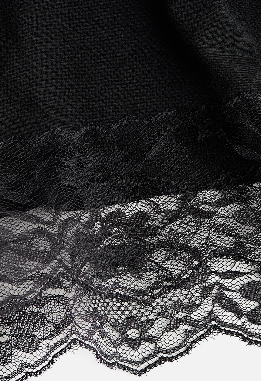 H&M - Lace-trimmed strappy top - black