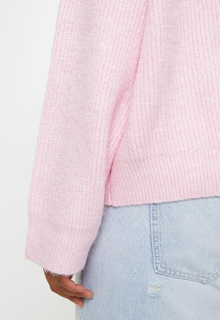 Cotton On - Plus luxe half zip pullover - soft pink