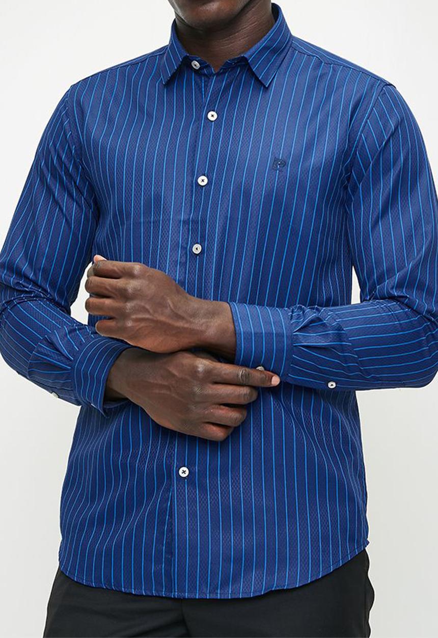Pierre Cardin - Vegas Smart Stripe Shirt - Navy