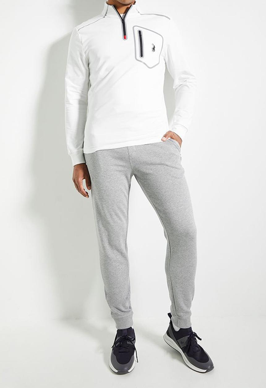POLO - Men Sport Ls High Neck Sweat Top - Off White