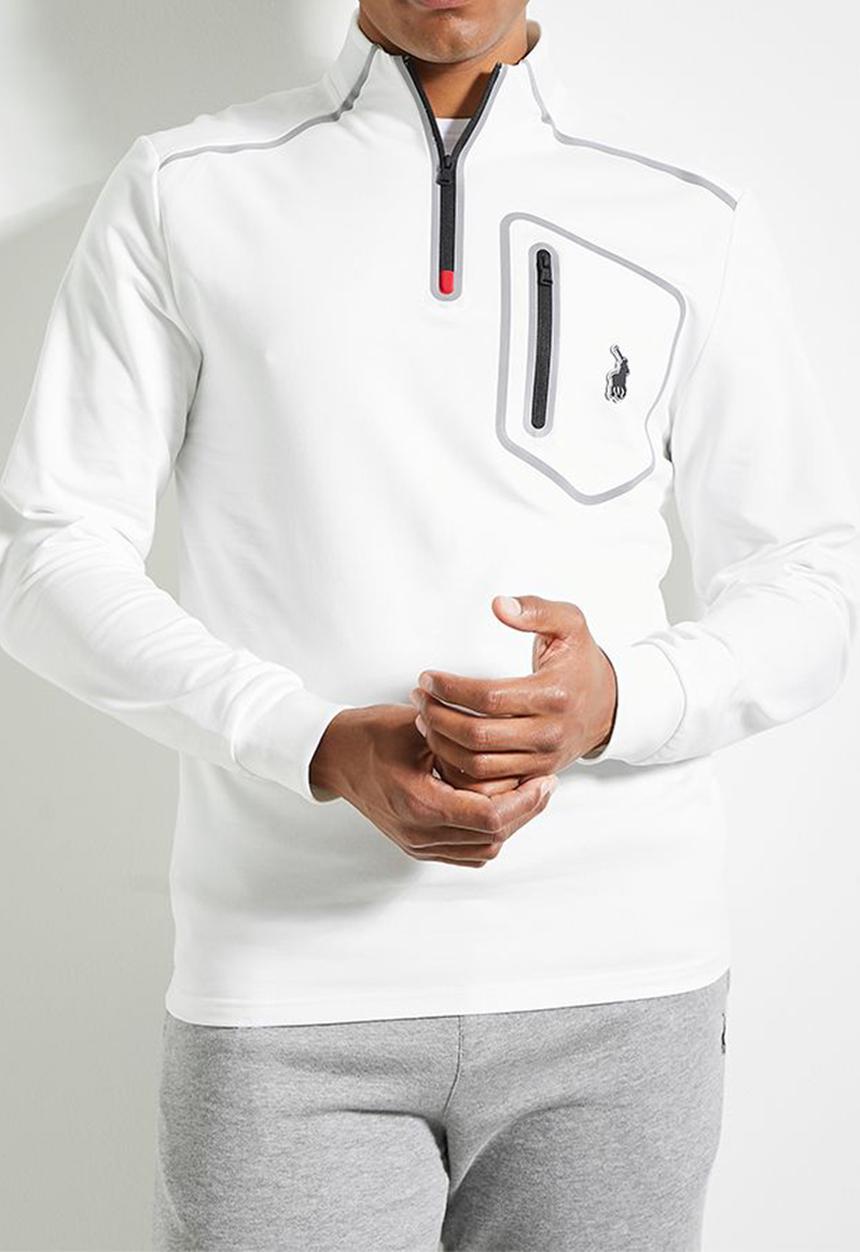 POLO - Men Sport Ls High Neck Sweat Top - Off White