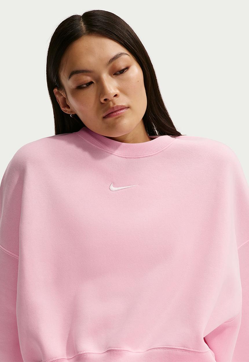 Nike - W Nsw Phnx Flc Oos Crew - Pink Foam/Sail