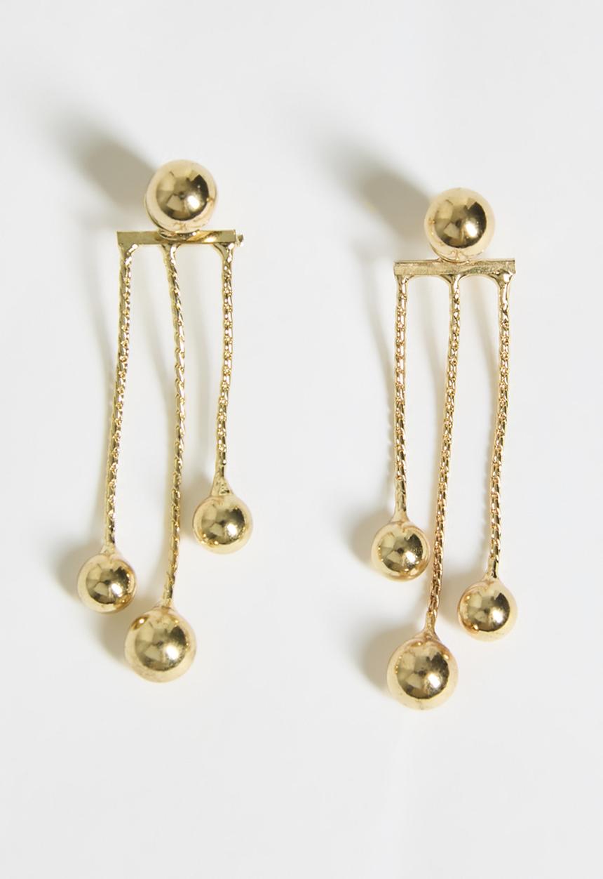 Tessa Design - Fable Sphere Drop Pin Earrings - Gold