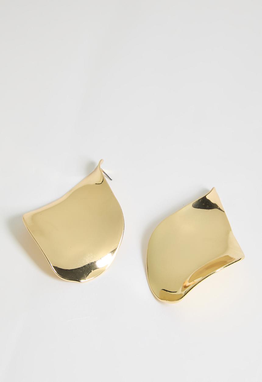 Tessa Design - Dixie Abstract Diamond Shape Pin Earrings - Gold