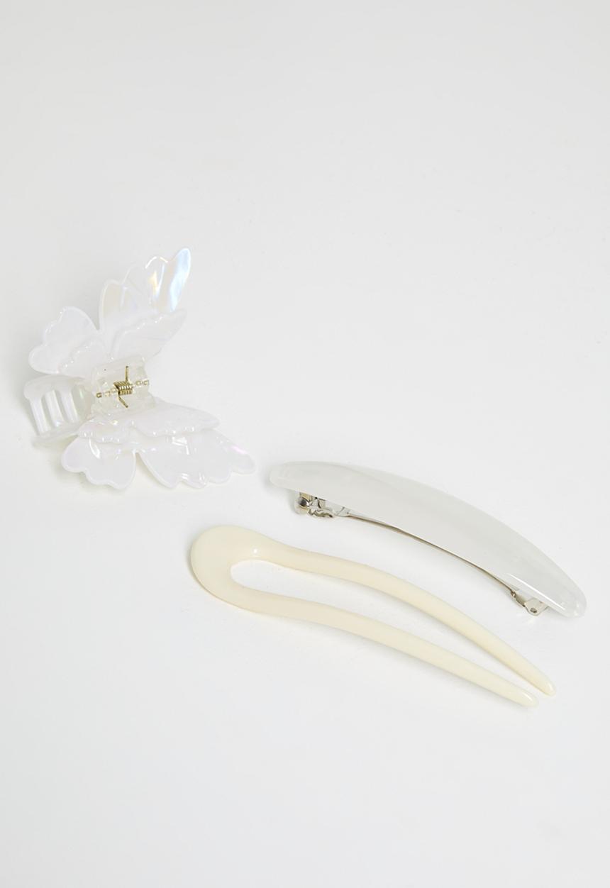 Tessa Design - Darcy Claw Clip Set - Cream