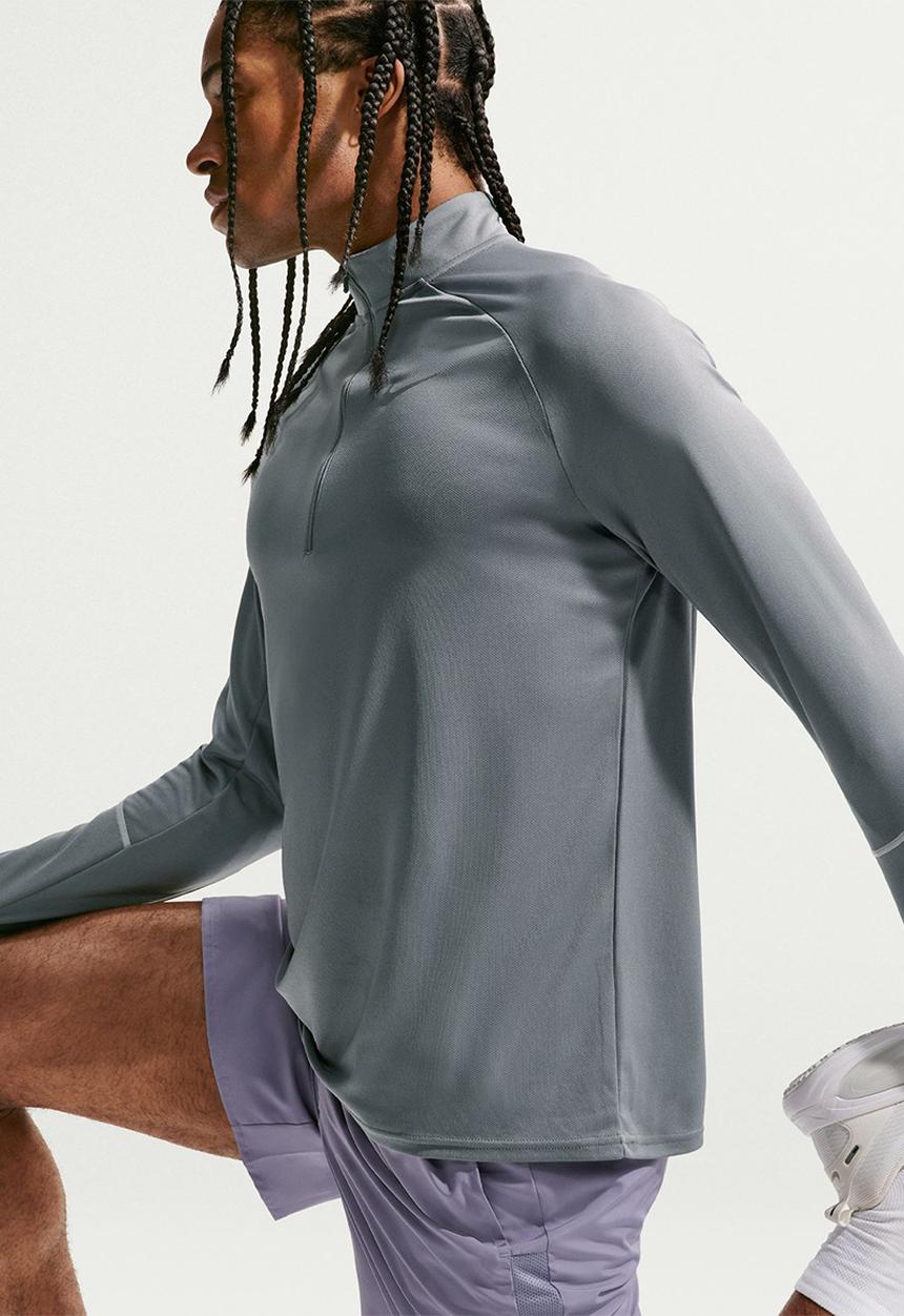 Nike - Miler  Dri-FIT 1/2-zip Running Top - Grey