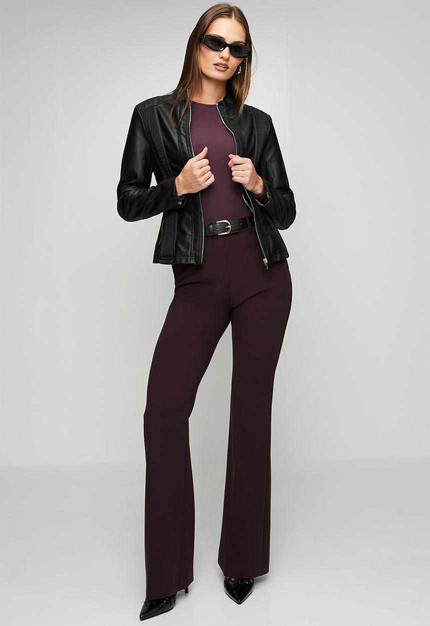 Stella Morgan - Long Sleeve Zip Through Biker Jacket - Black