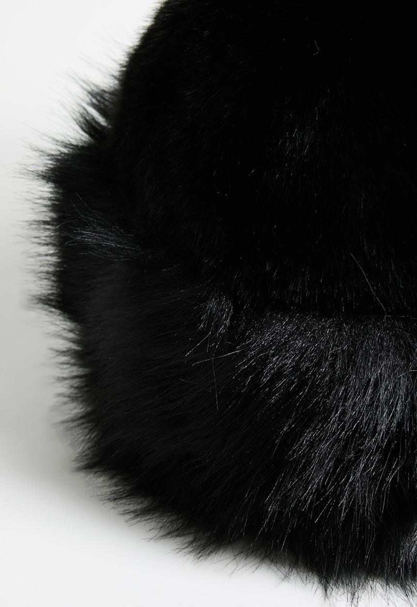 Tessa Design - Brynn Faux Fur Brim Hat - Black