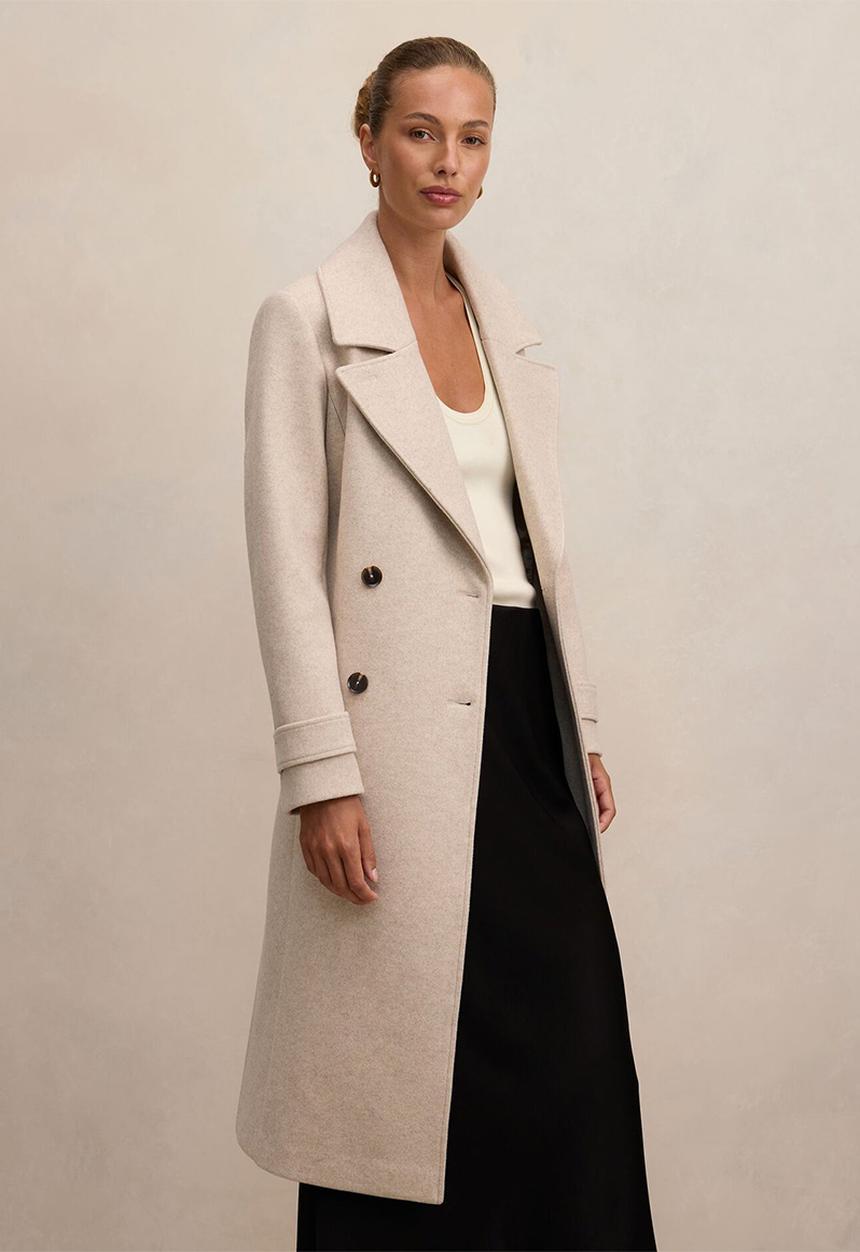 Forever New - Sandy belted coat in mink marle