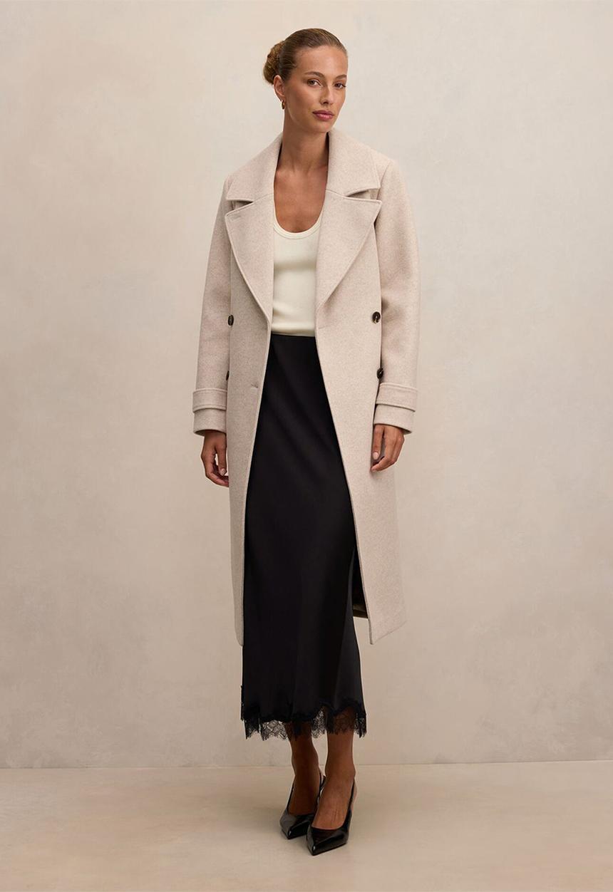 Forever New - Sandy belted coat in mink marle
