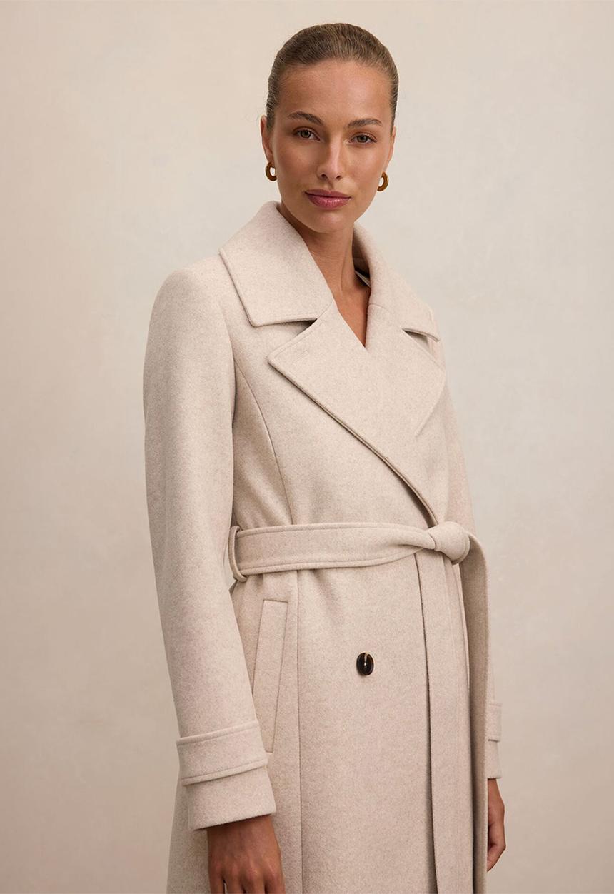 Forever New - Sandy belted coat in mink marle