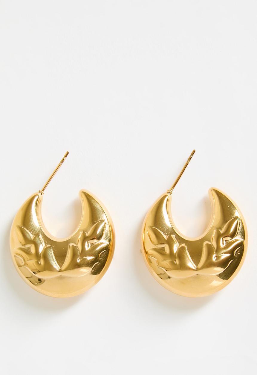 Zoe on Trend - Bold designer-hoop earrings - gold