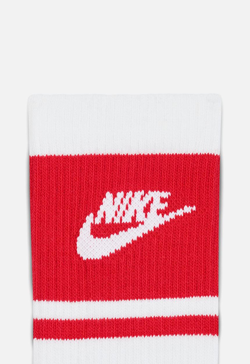 Nike - Everyday Elevated Crew Socks (3 Pairs) - White/Red