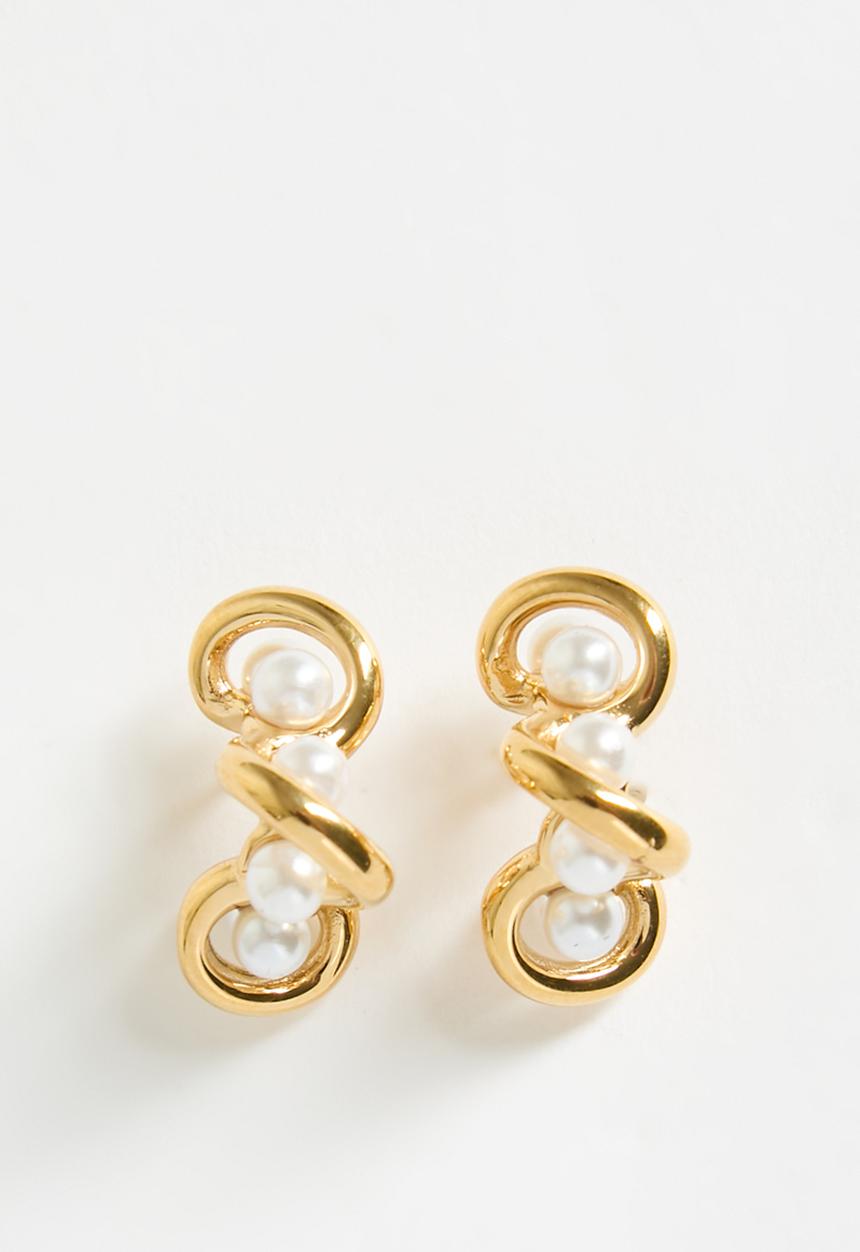 Zoe on Trend - Organic pearl earrings - gold