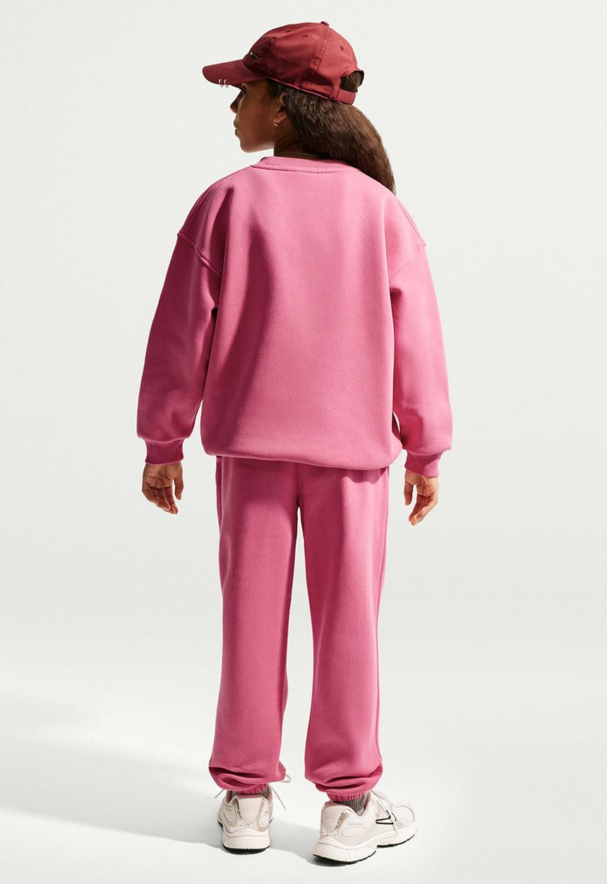 Nike - Girls Nike Sportswear Club Fleece Oversized Crew - Peony/White