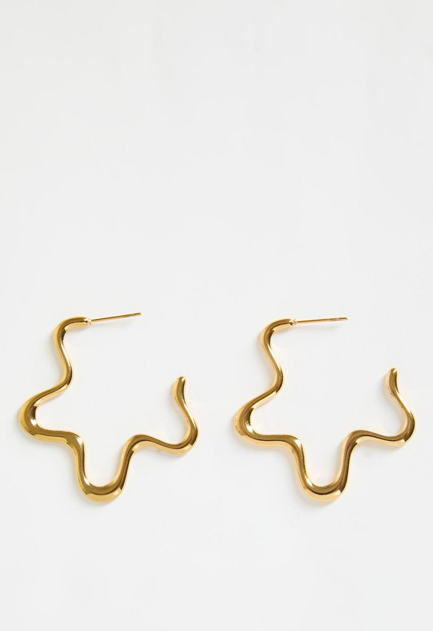 Zoe on Trend - Funky designer hoop earrings - gold