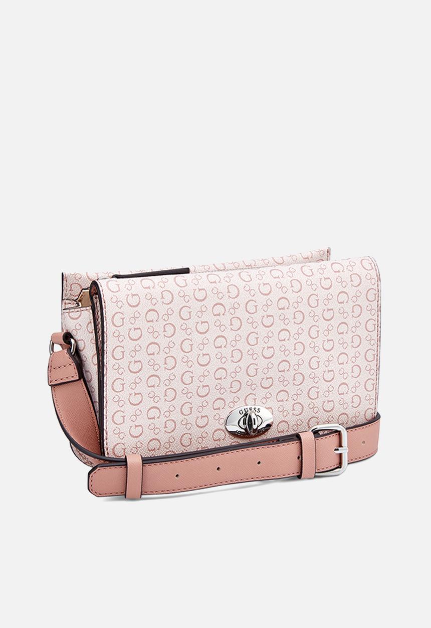 GUESS - Burnaby Mini Crossbody Flap Bag - Light Rose