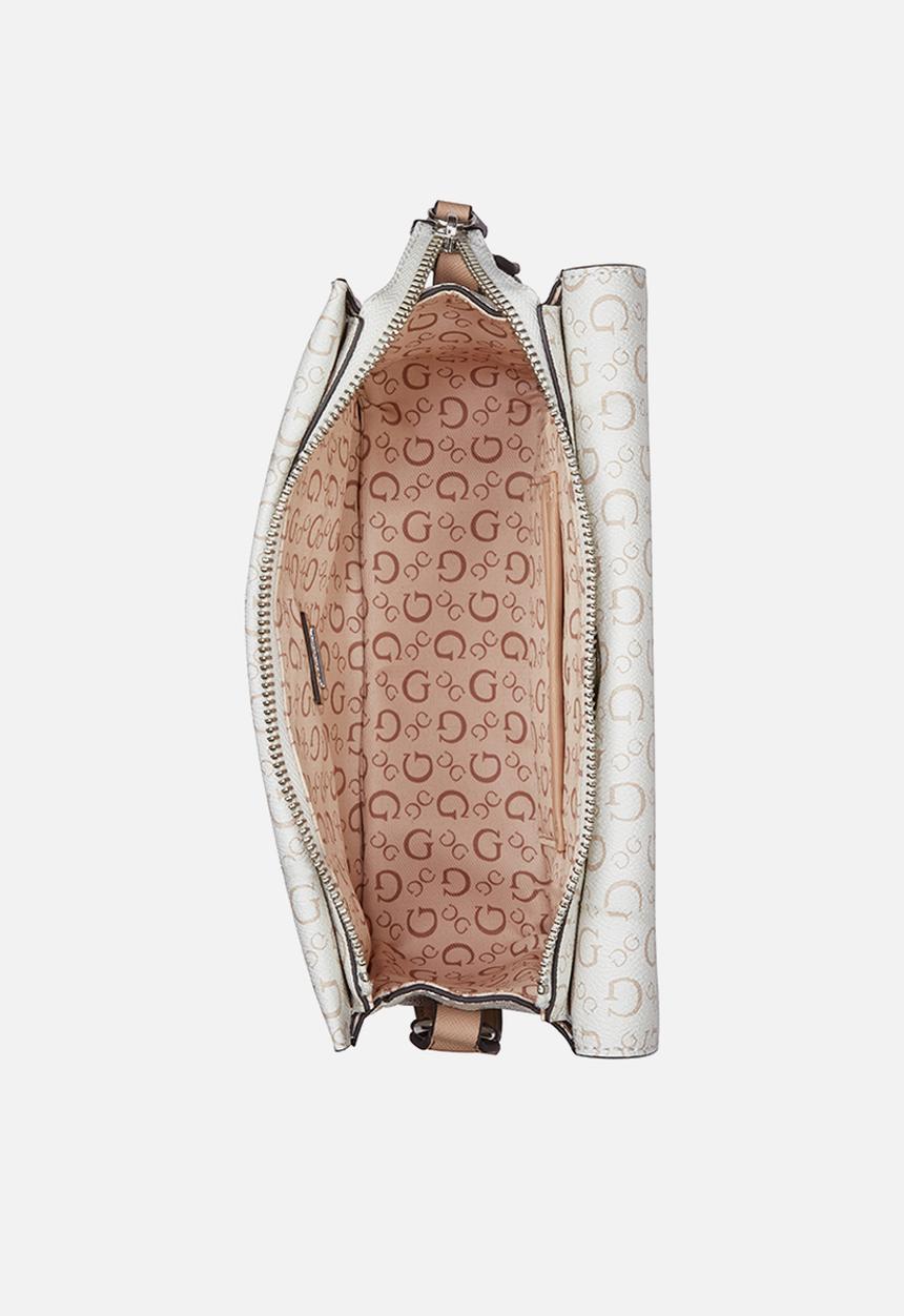 GUESS - Burnaby Mini Crossbody Flap Bag - White