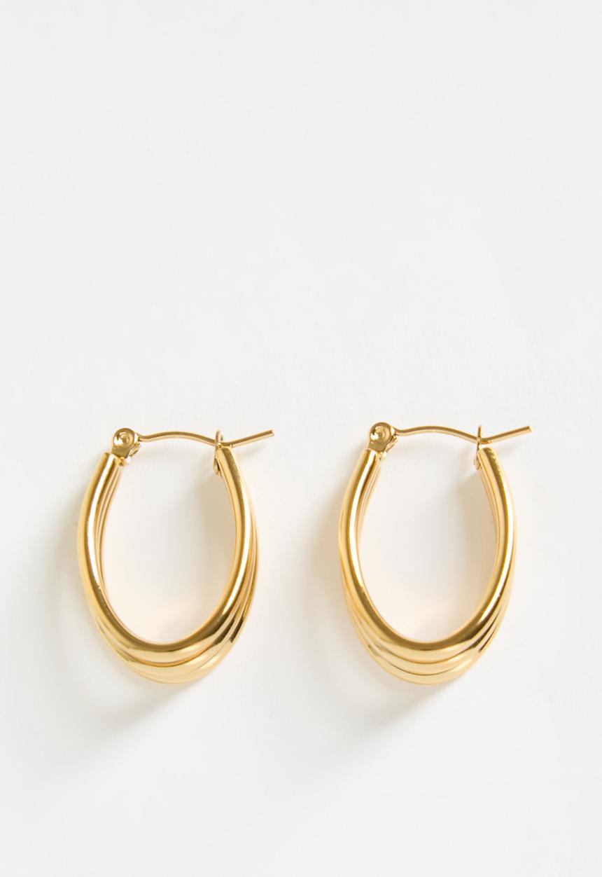 Zoe on Trend - Modern triple-hoop earrings - gold
