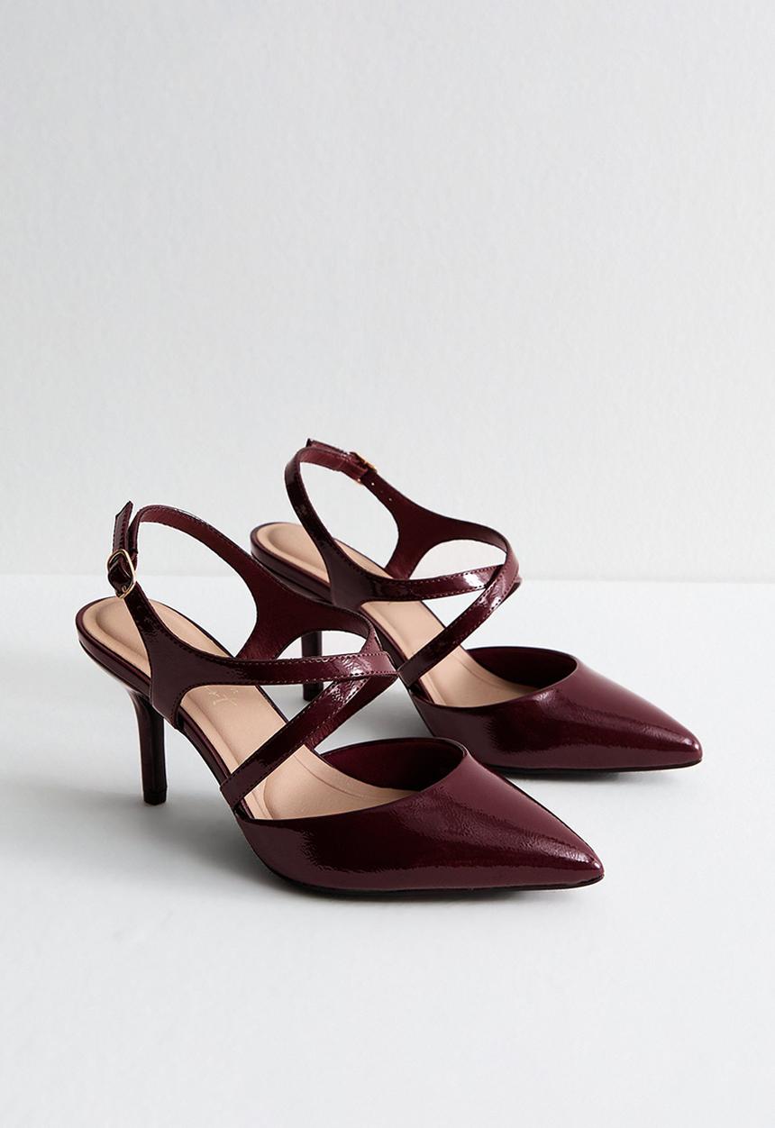 New Look - Wide fit tycoon stiletto heel - burgundy