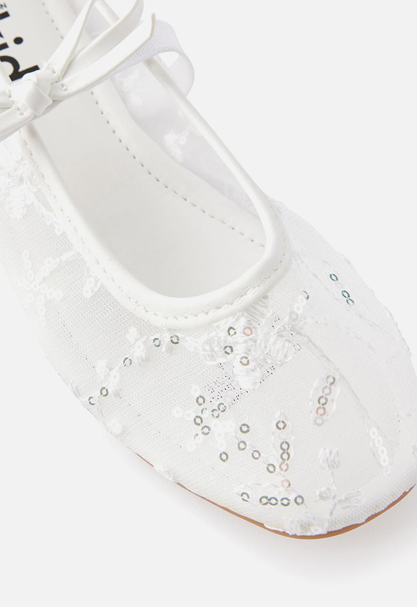 Cotton On - Olivia Ballet Flat -Vanilla/Embellished Mesh
