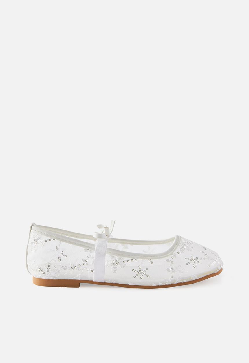 Cotton On - Olivia Ballet Flat -Vanilla/Embellished Mesh