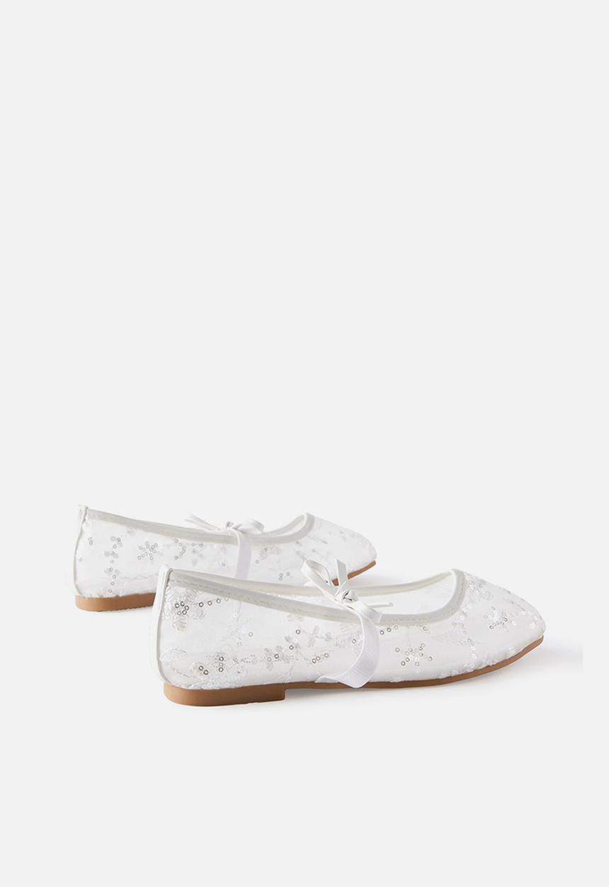 Cotton On - Olivia Ballet Flat -Vanilla/Embellished Mesh