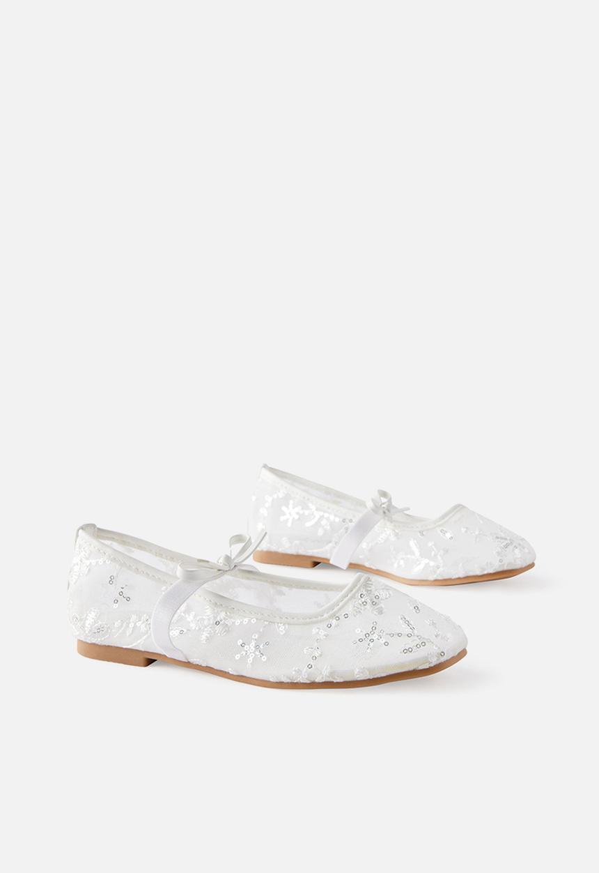 Cotton On - Olivia Ballet Flat -Vanilla/Embellished Mesh