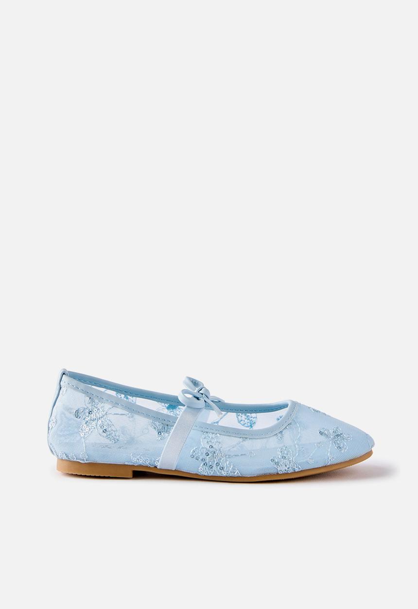 Cotton On - Olivia Ballet Flat -Ice Blue/Embellished Mesh