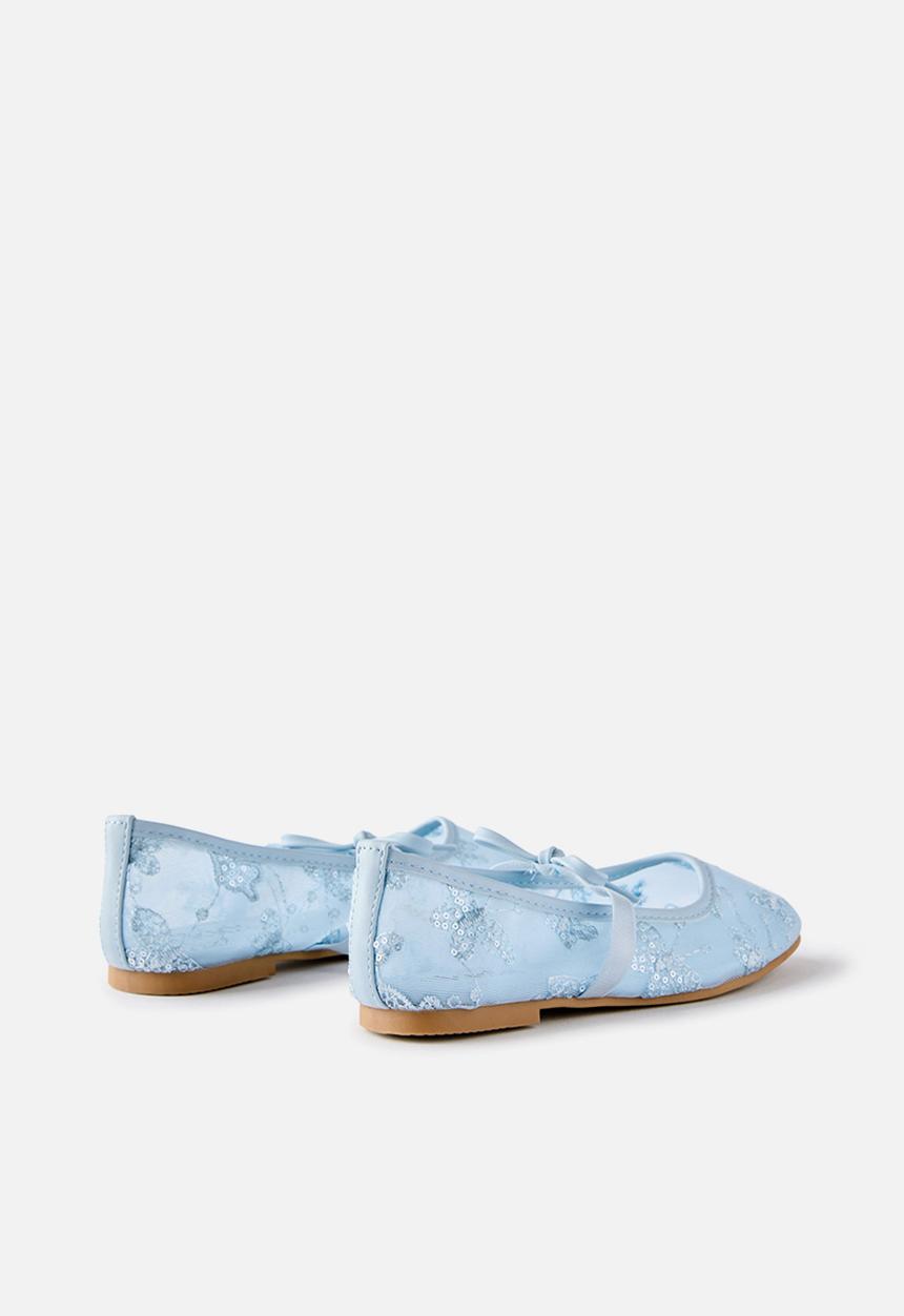 Cotton On - Olivia Ballet Flat -Ice Blue/Embellished Mesh