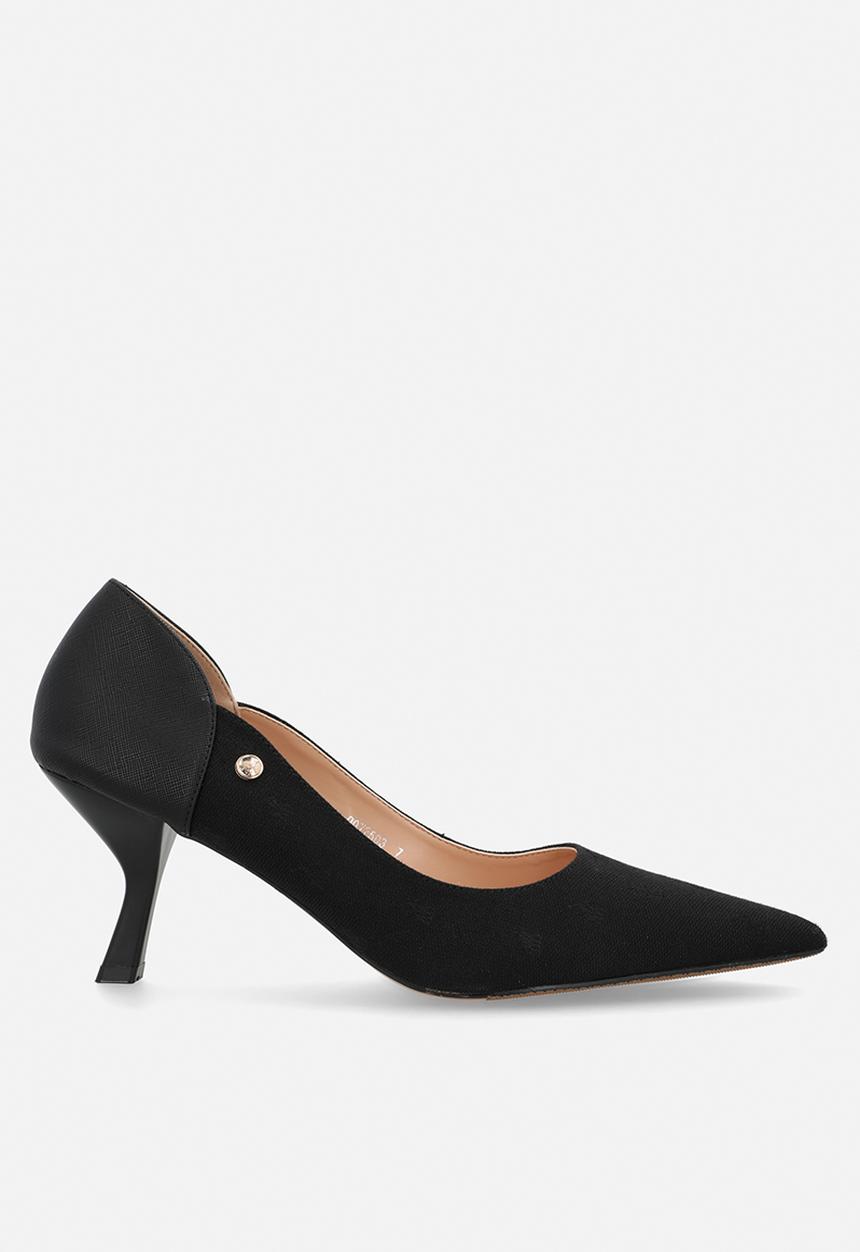 POLO - Jacquard pointed pump heel - black