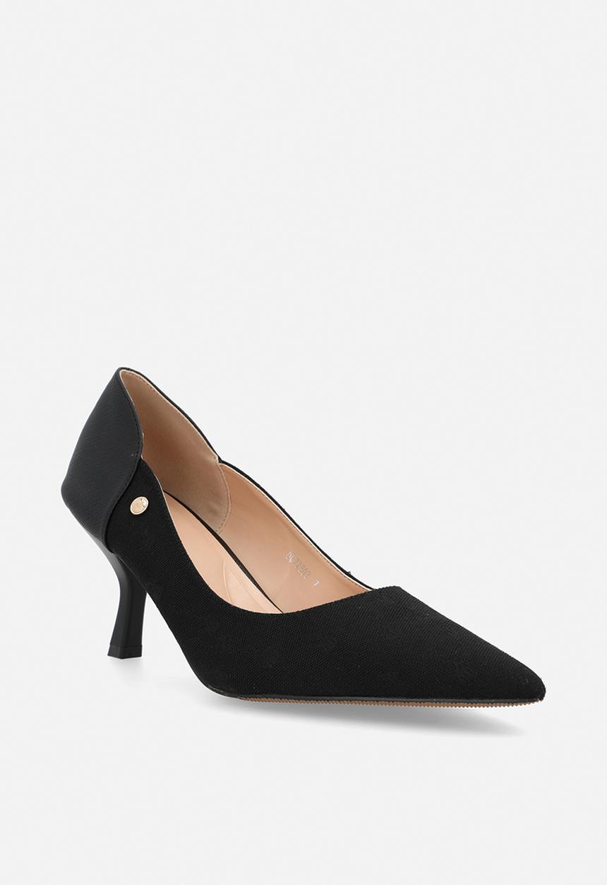POLO - Jacquard pointed pump heel - black