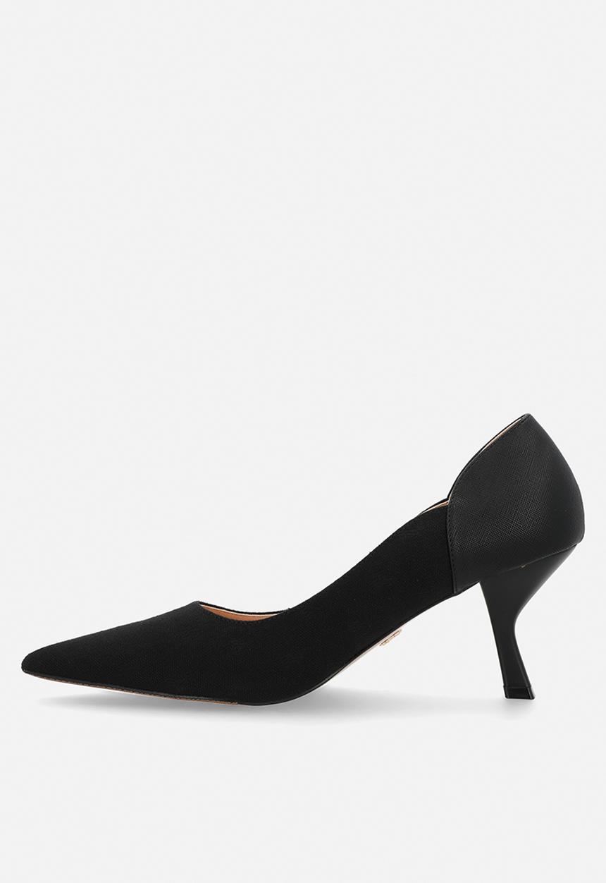 POLO - Jacquard pointed pump heel - black
