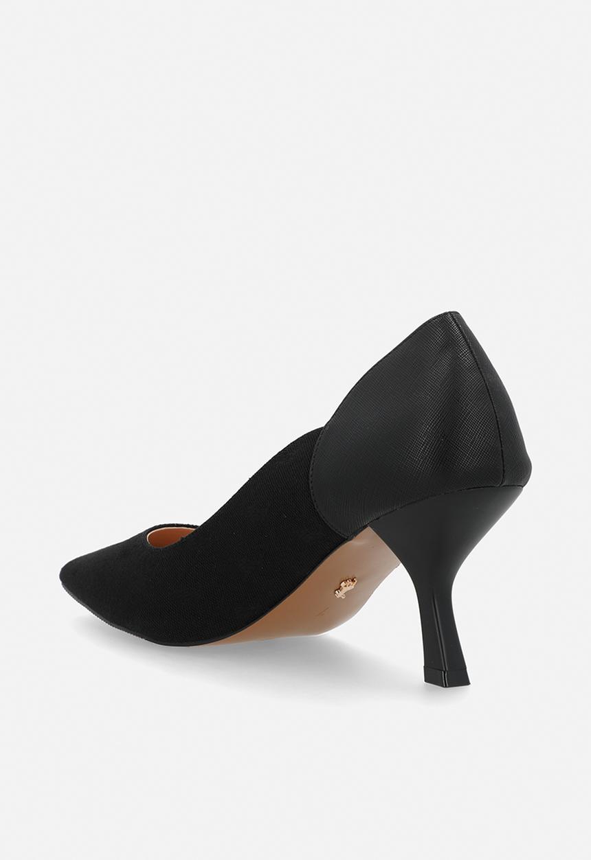 POLO - Jacquard pointed pump heel - black