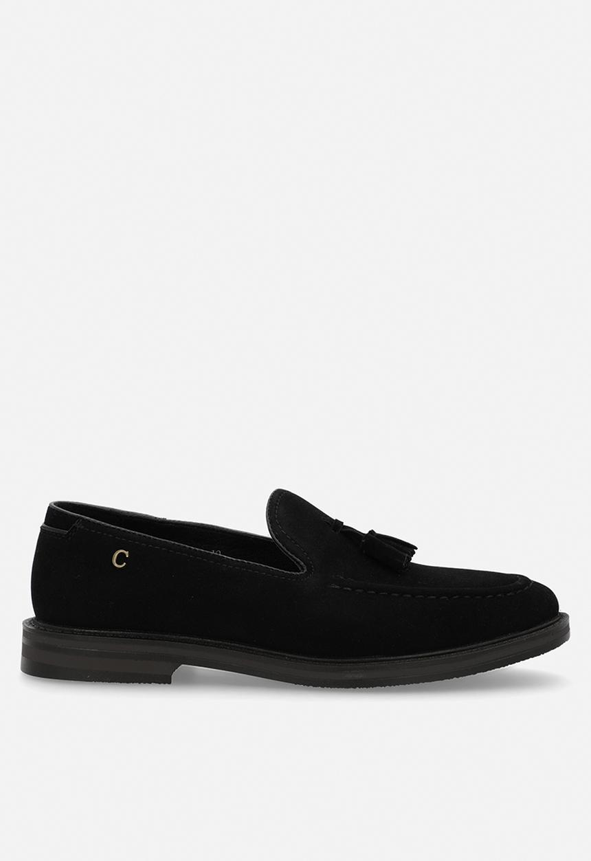 PC - Tassel slip on - black suede